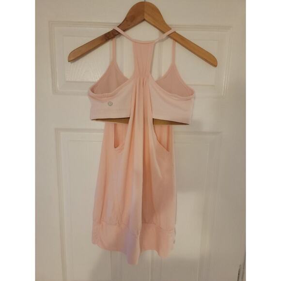 Lululemon 2 In 1 Tank Top 6 Activewear Sport Bra Shirt Open Back Ballerina Pink - Picture 5 of 9